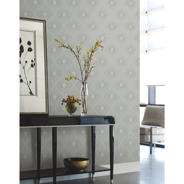 York Wallcoverings Antonina Vella Modern Metals Geometric Metallic